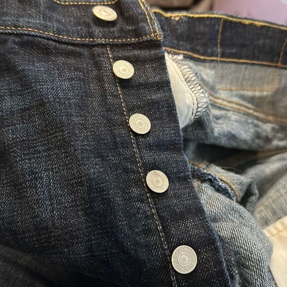 Levis 501 150th Anniversary Edition 5 Button Fly Jeans 36x30 Dark Wash - Picture 9 of 10